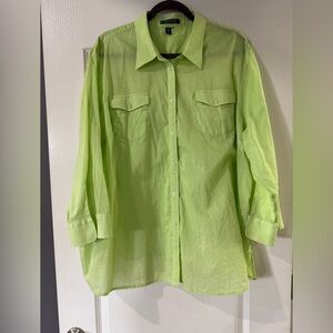 Lauren Ralph Lauren button down shirt - lime‎ green - Read Descrip for Size Info